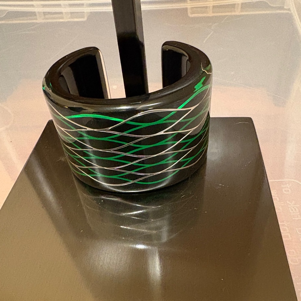 Kenzo X H&M Collection Black and Green Patterned Bangle, NWOT